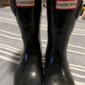 Hunter Original Short Rain Boot Glossy Black Size 5